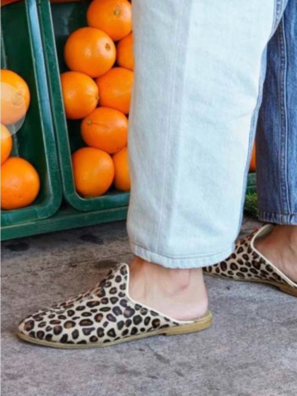 Sabah Leopard Print Slip-On Mules in Tan and Brown